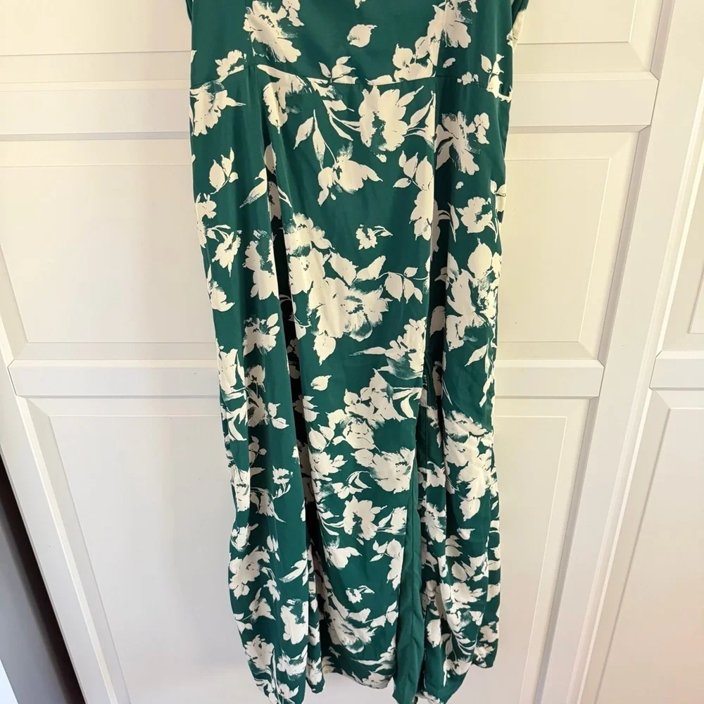 Abercrombie & Fitch Green Camille High-Slit Maxi Dress Size XLT 41245